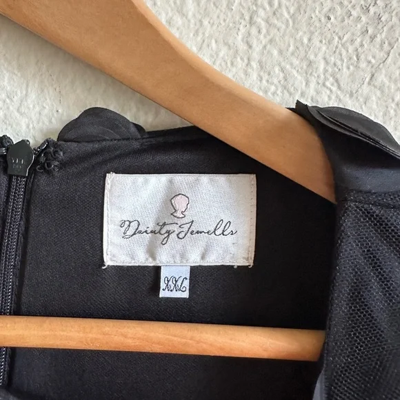 Dainty Jewells Black Polka Dot Applique Midi Dress - Picture 2 of 15